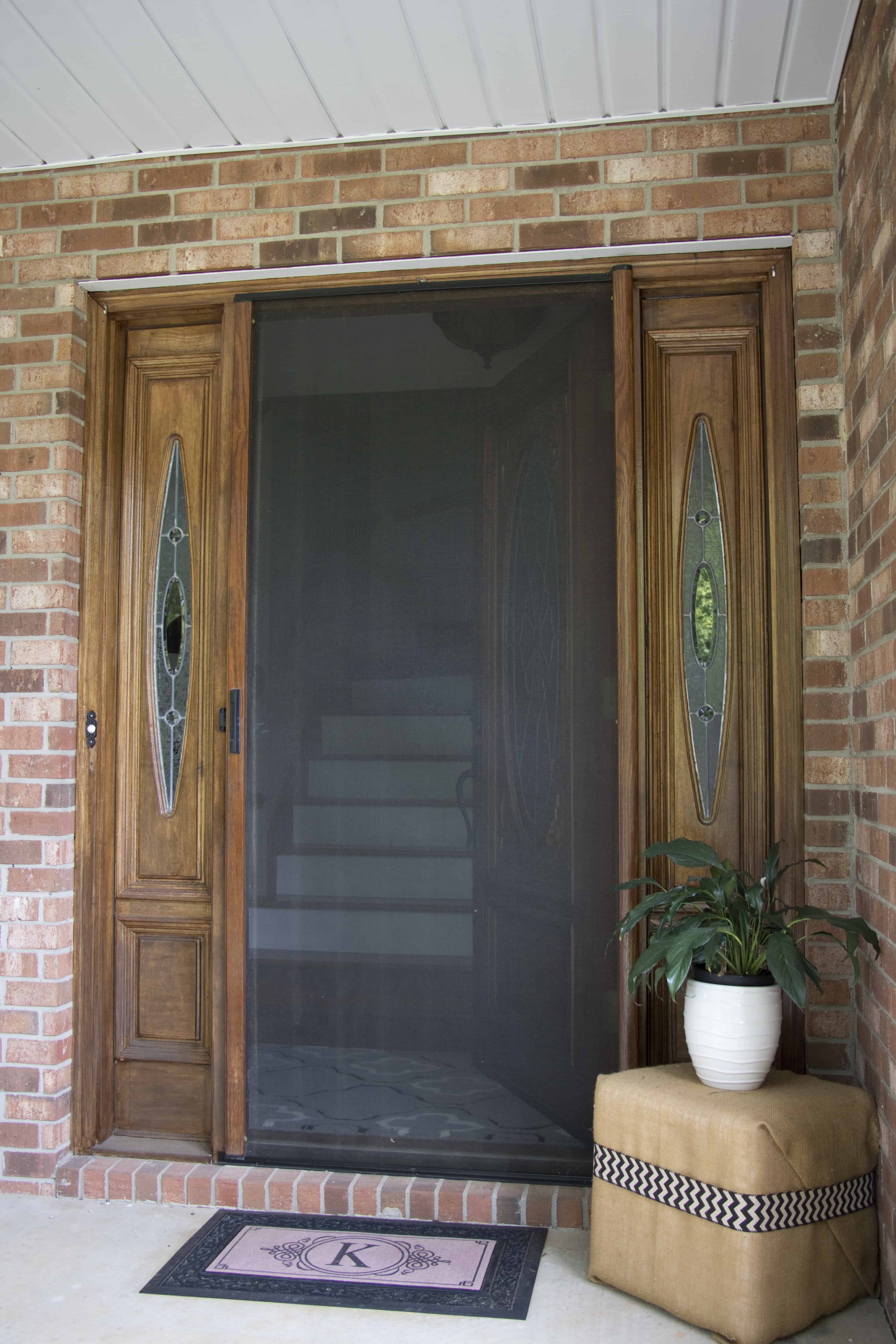 front entry door with retractable screen